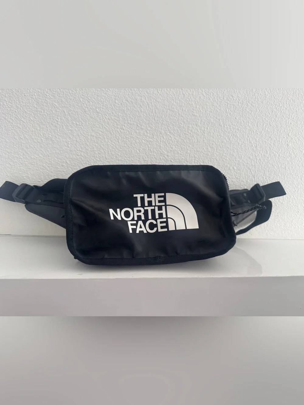 The North Face Black Belt Bag with White Logo